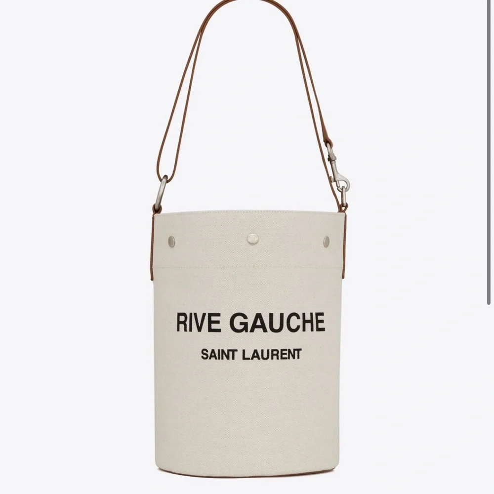 SAINT LAURENT RIVE GAUCHE BUCKET BAG IN LINEN - Picture 1 of 12
